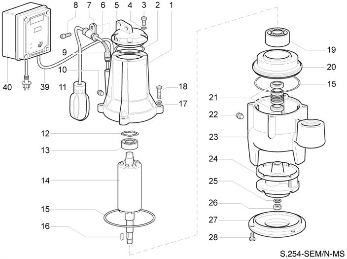 Перелік запасних частин SEM 200/N-MS